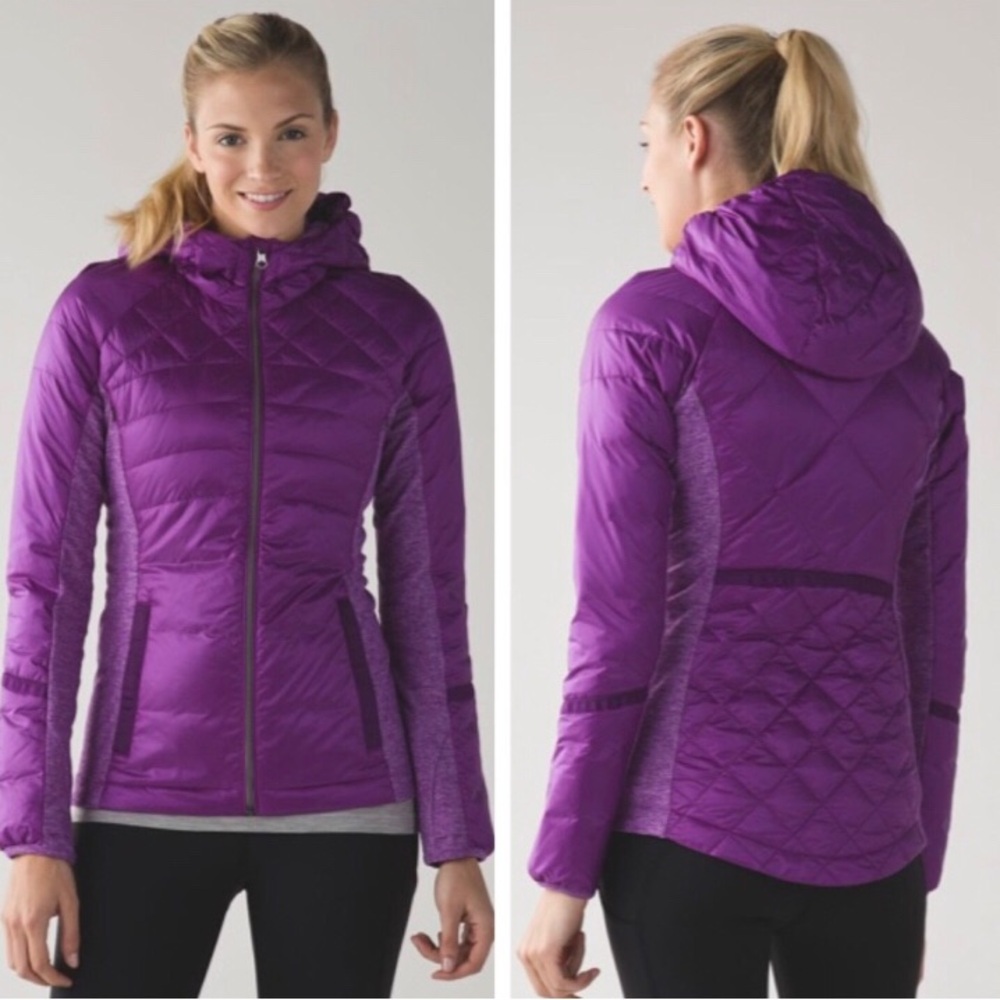Lululemon Down For A Run Jacket Coat Insulated Puffer Tender Violet 6 Small